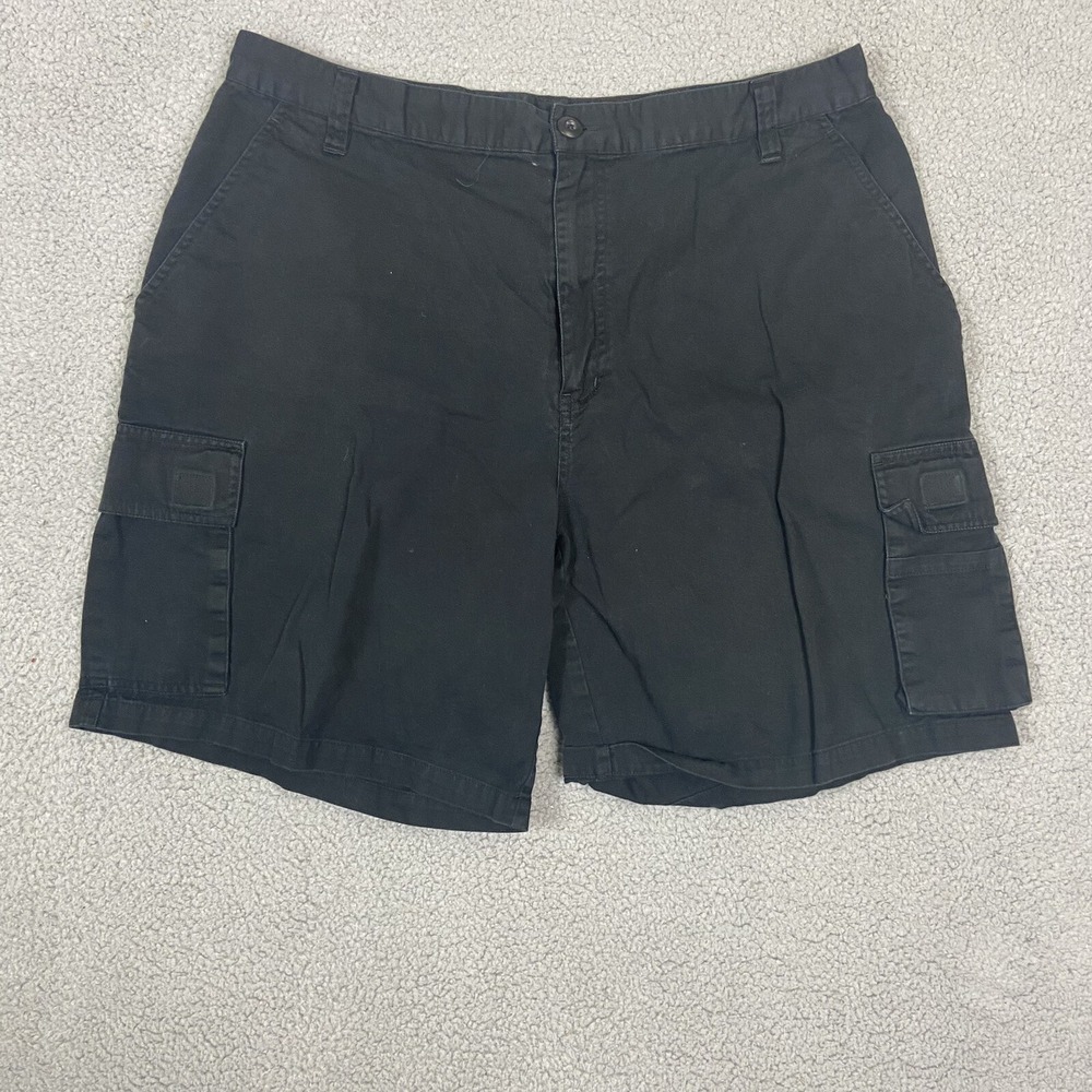Vintage Big Dogs Resortwear Cotton Black Cargo Shorts Size 38‎